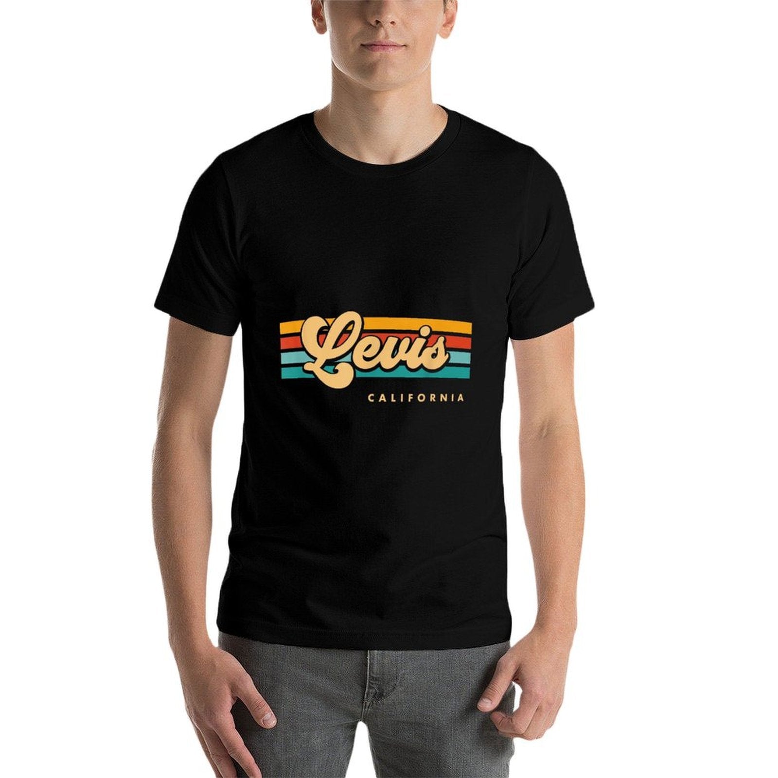 Vintage Sunset Stripes Levis, California  Graphic-printed T-Shirt