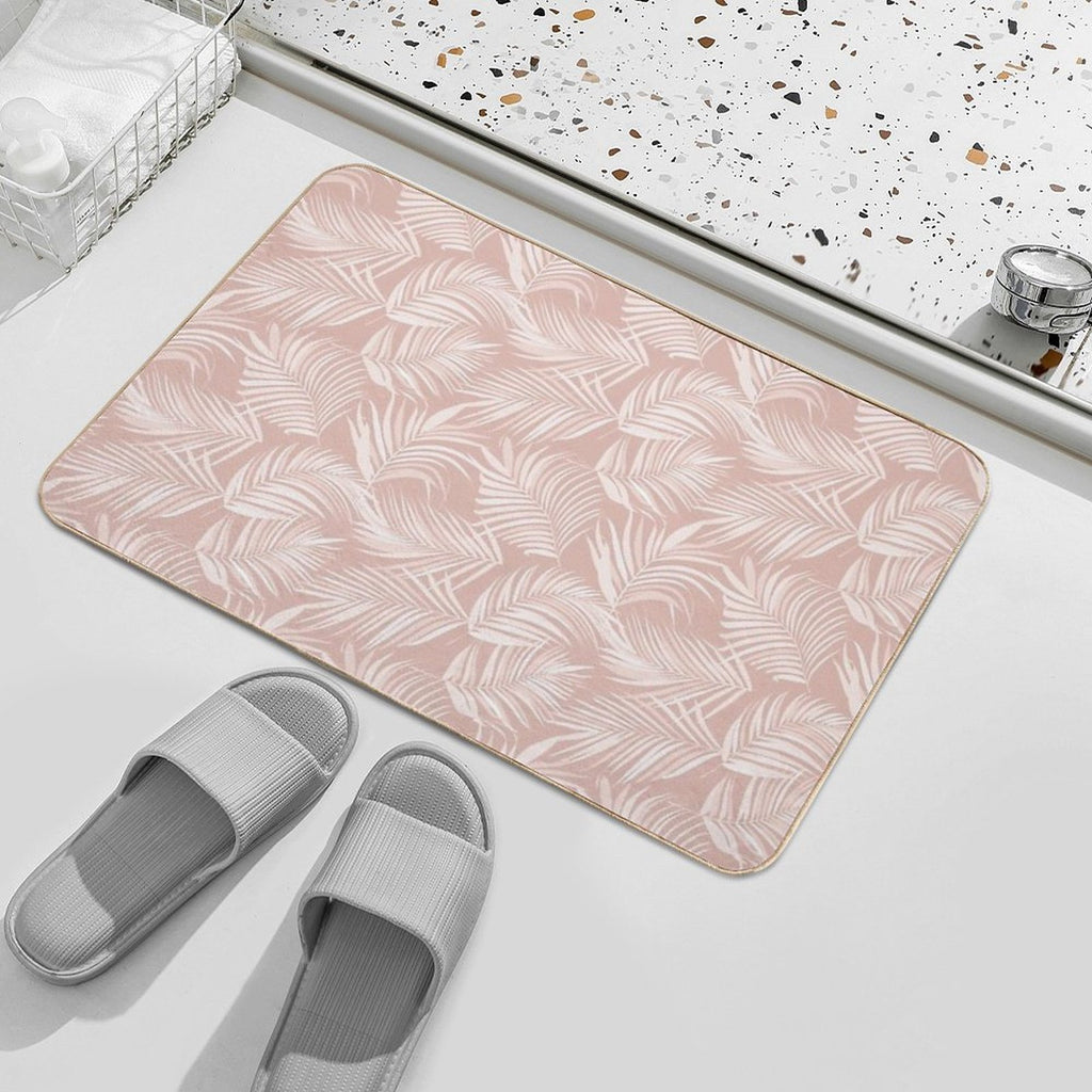 Palm Leaf Seamless Pattern  Easy Maintenance Bath Mat
