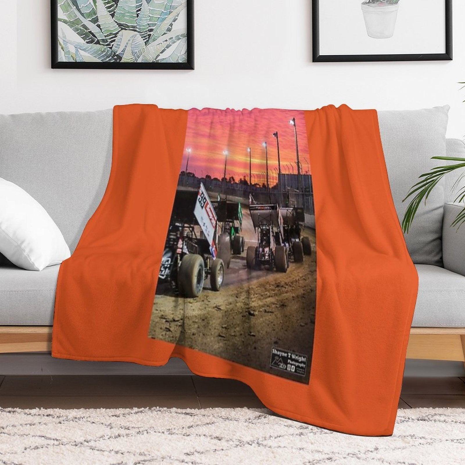 Sunset at The Speedway Track. Multi-functional Throw Blanket