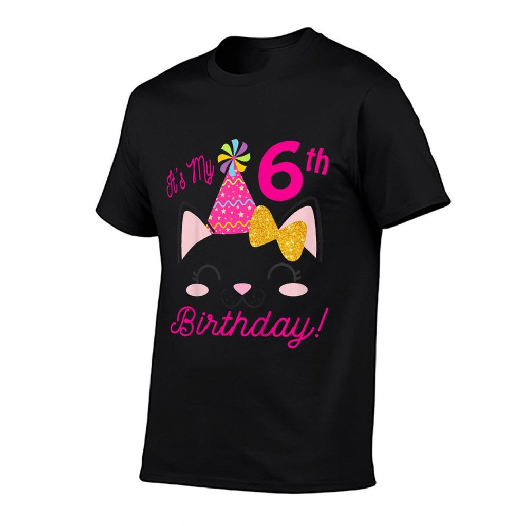 Its My 6th Birthday Girl Kitty Cat Theme Party (six)  Polyester Blend T-Shirt