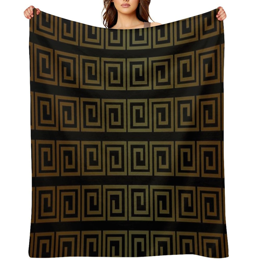 Japanese Geometric Pattern Velvety-soft Throw Blanket