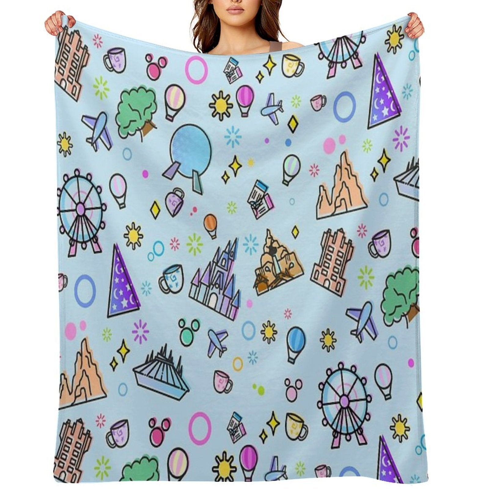 Meet Me at My Happy Place Pattern Gift-ready Throw Blanket