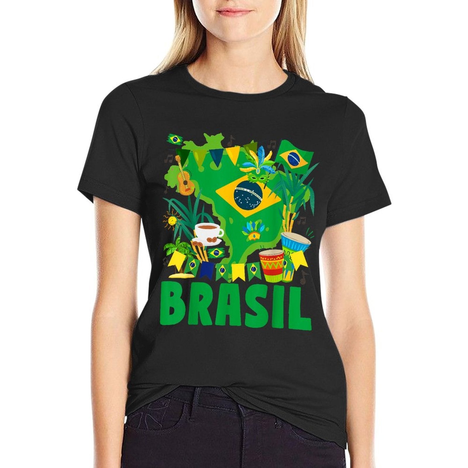 Brasil Flag Outfit Idea For Kids Brazil & Brazilian Flag  Eco-friendly Material T-Shirt