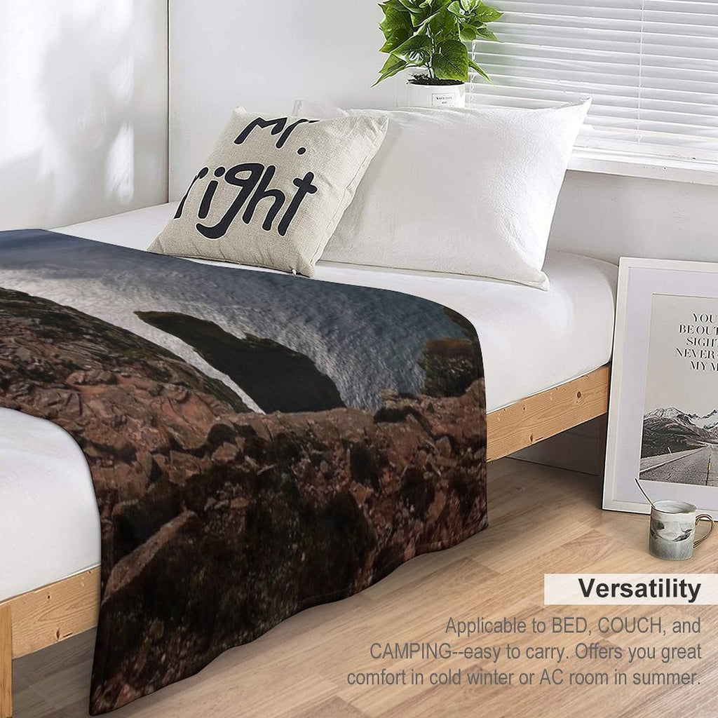 The Iconic Old Man of Hoy in Orkney Eco-conscious Throw Blanket