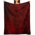 Vintage Red Designer Machine-washable Throw Blanket