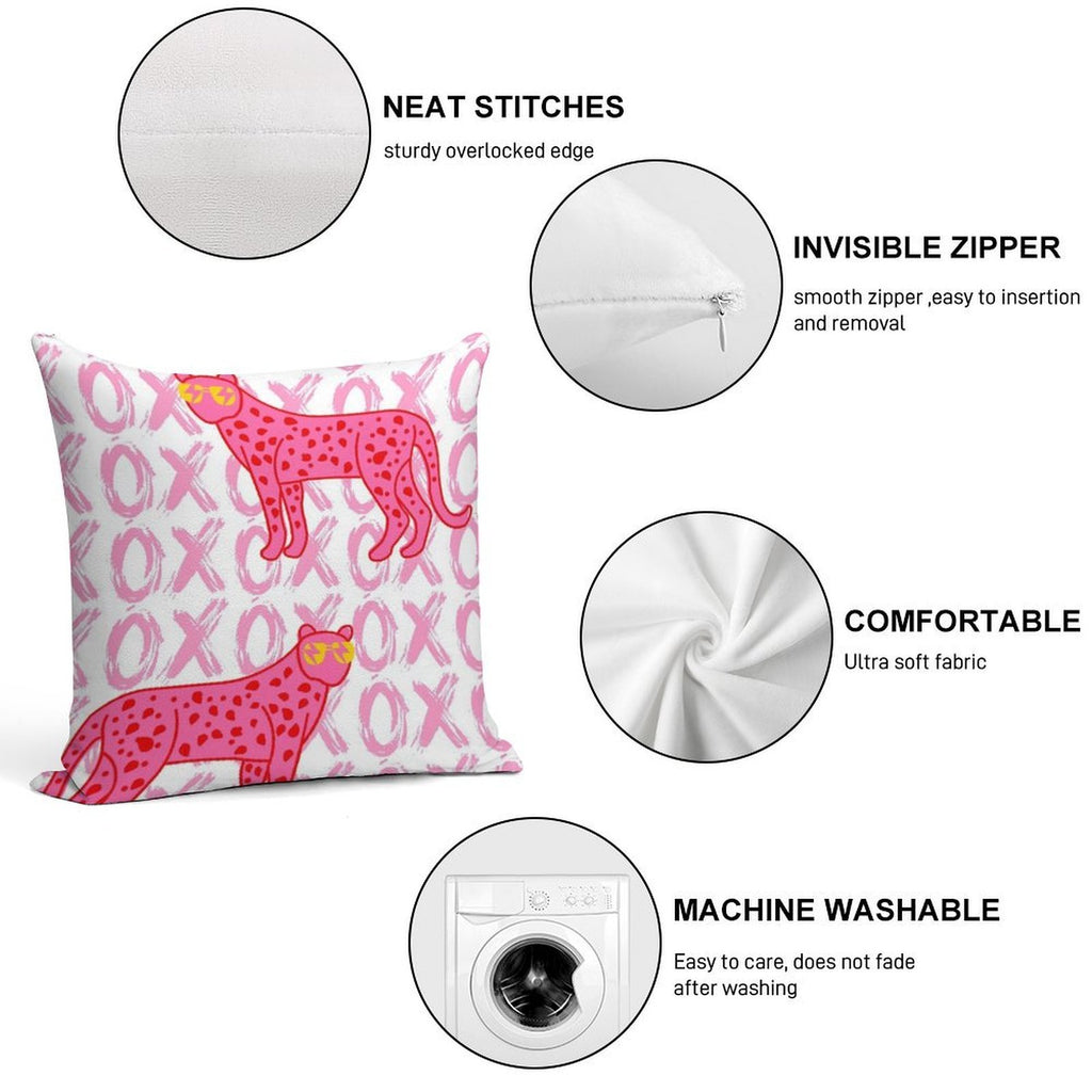 Cheetah Xoxo Soft Easy Maintenance Throw Pillow