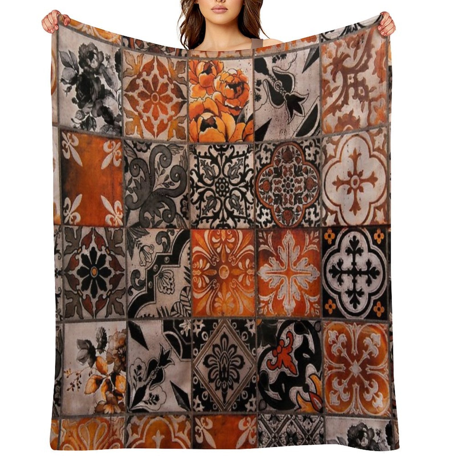 Tiles Velvety-soft Throw Blanket