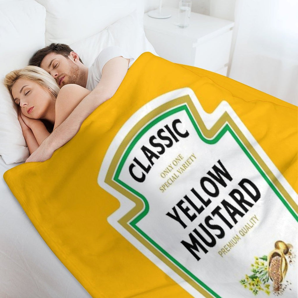 Mustard Halloween 2023 Costume Matching Family Group Couple Mayo Ketchup Premium Throw Blanket