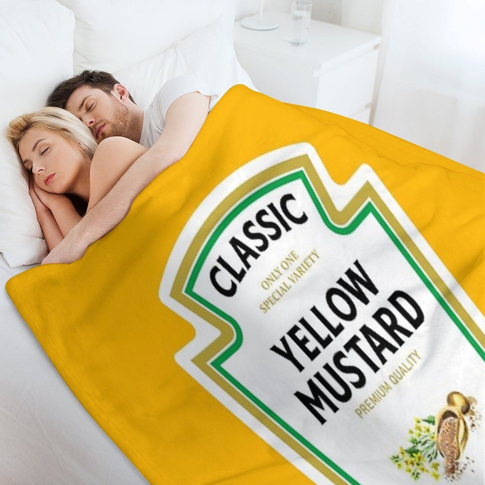 Mustard Halloween 2023 Costume Matching Family Group Couple Mayo Ketchup Premium Throw Blanket