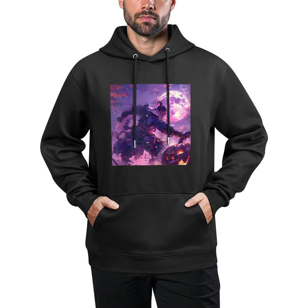 Samurai's Twilight Quest on Halloween's Dark Edge Raglan Baseball Colorfast Hoodie