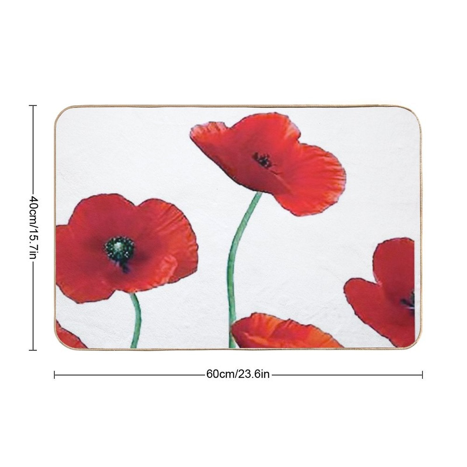 Poppies  Fade-Resistant Bath Mat