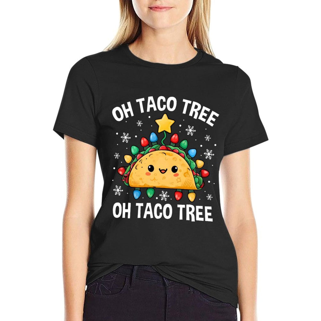 Christmas Oh Taco Tree Xmas Mexican Food Men Women Boys Kids  Summer-ready Fabric T-Shirt