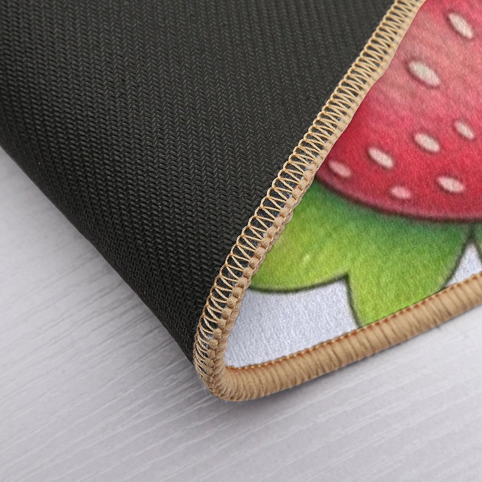 Cute Mouse Fairy with A Strawberry  Fade-Resistant Bath Mat