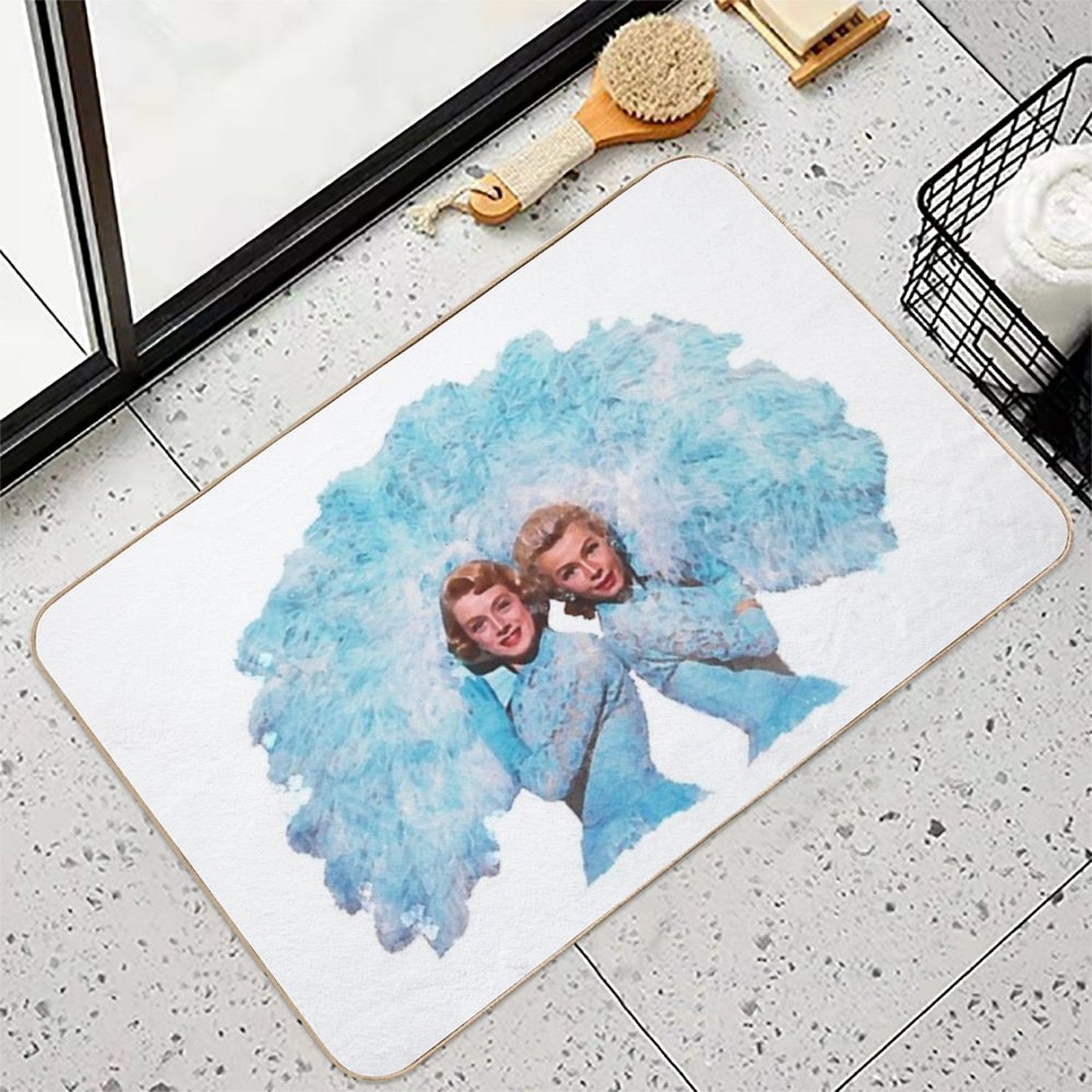 Sisters - Watercolor  Anti-Trip Bath Mat