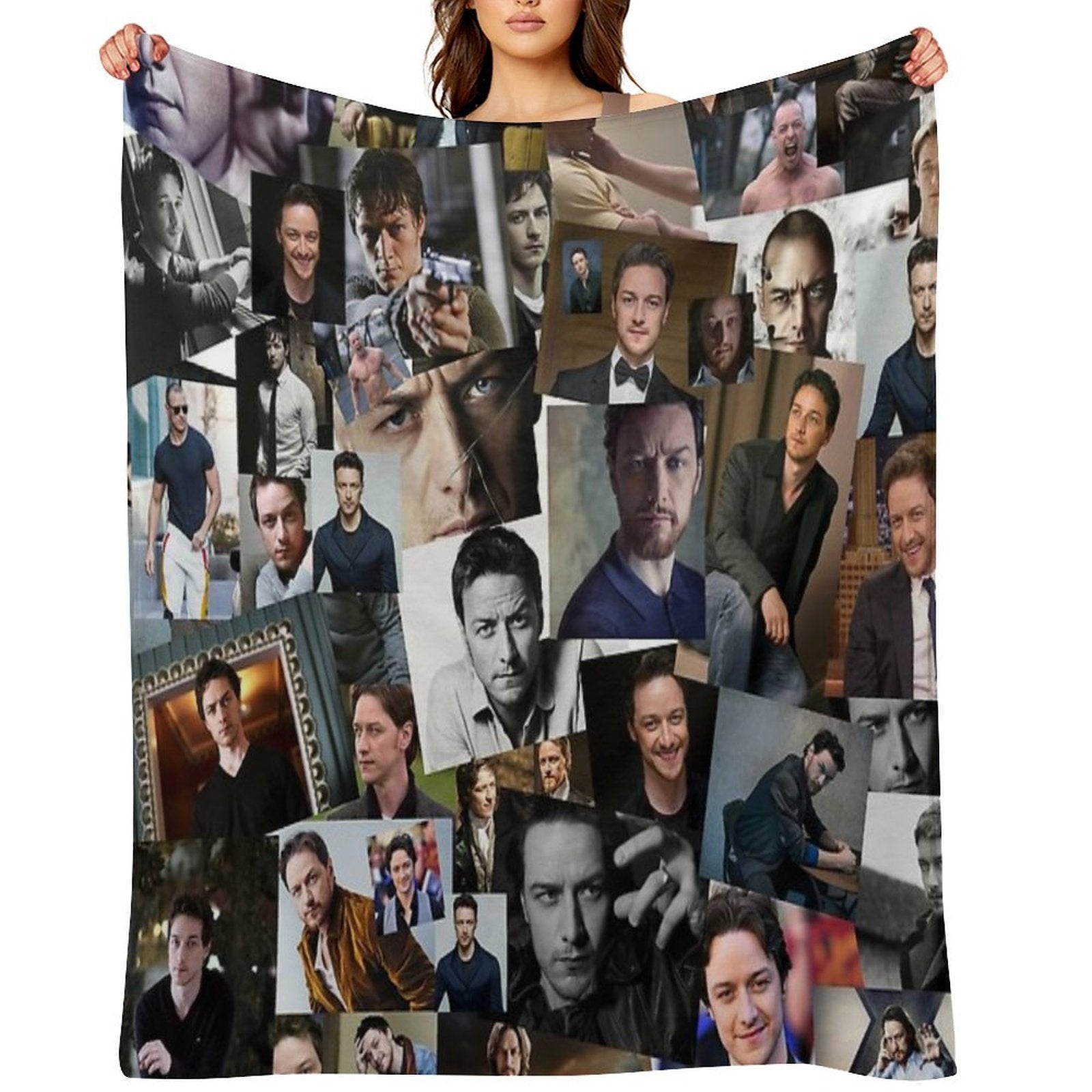 James McAvoy Seamless Abstract Photo Collage Velvety-soft Throw Blanket