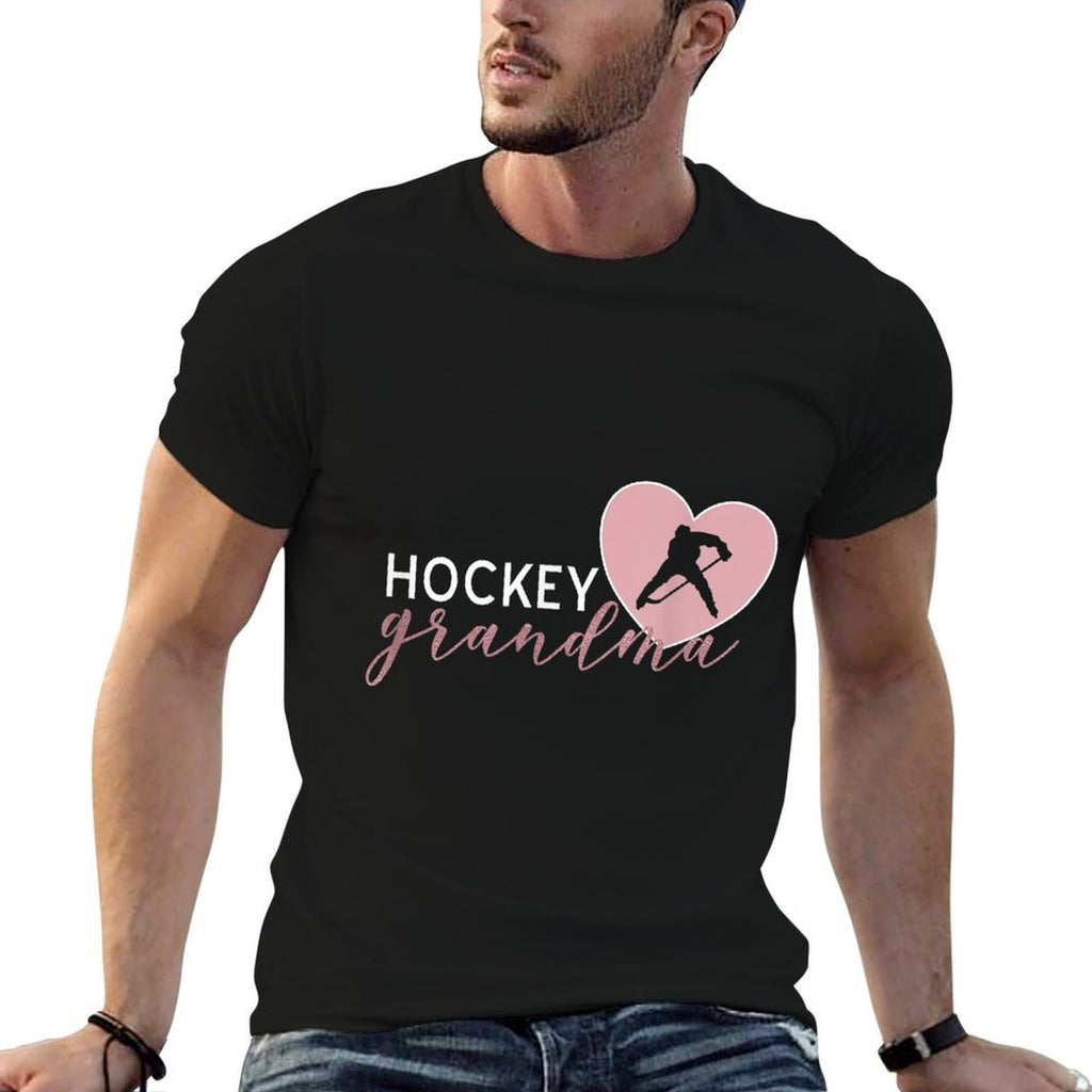 Hockey Grandma Grandmother Heart Player Silhouette  Easy-care T-Shirt