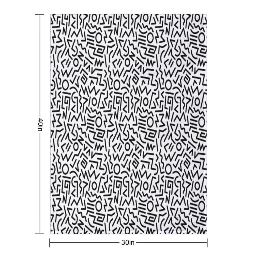 Memphis Pattern Black And White Eco-conscious Throw Blanket