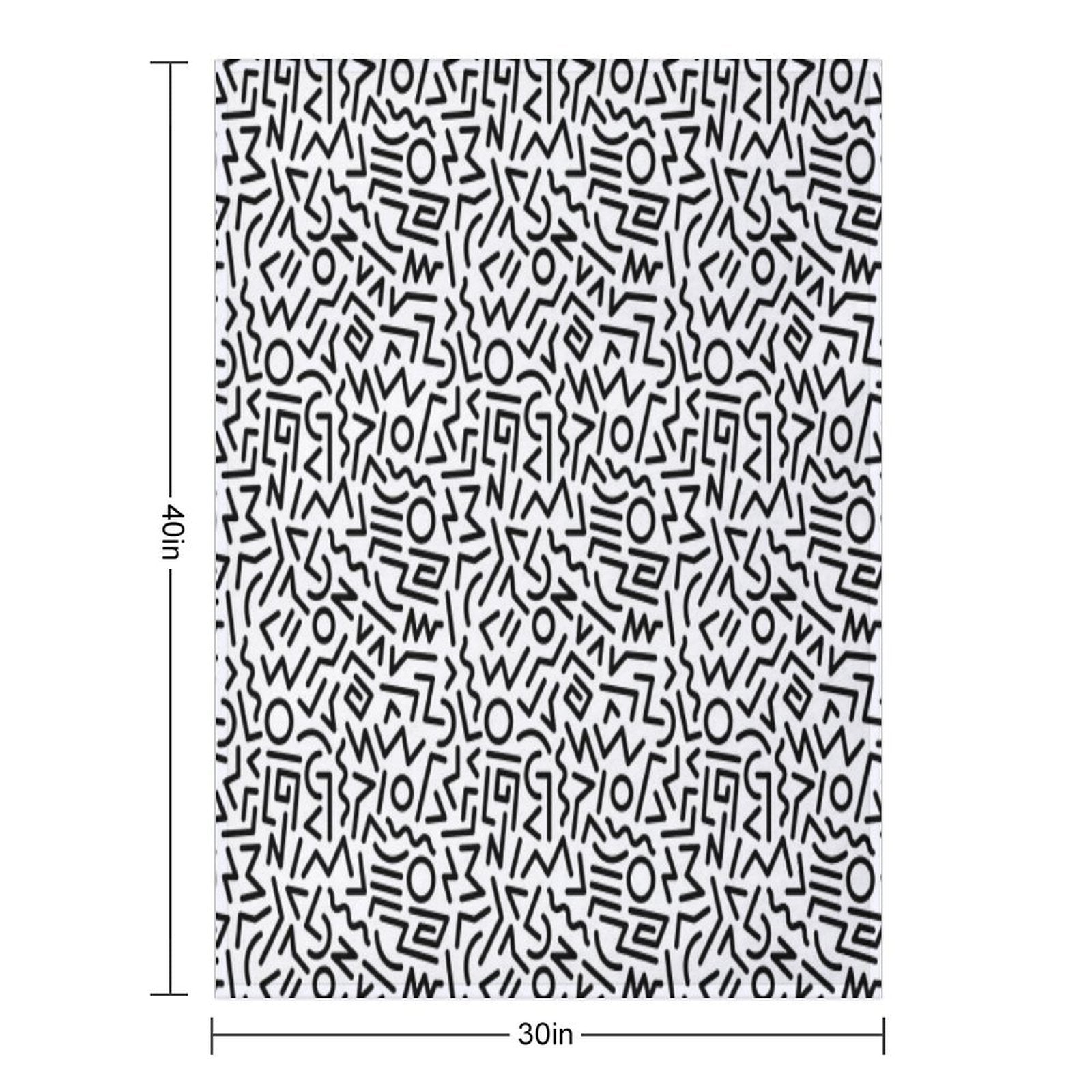 Memphis Pattern Black And White Eco-conscious Throw Blanket