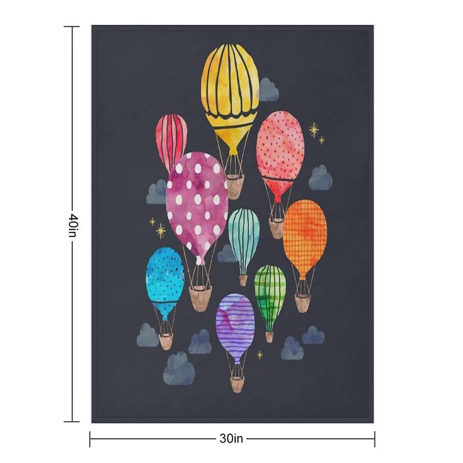Hot Air Balloon Night Premium Throw Blanket