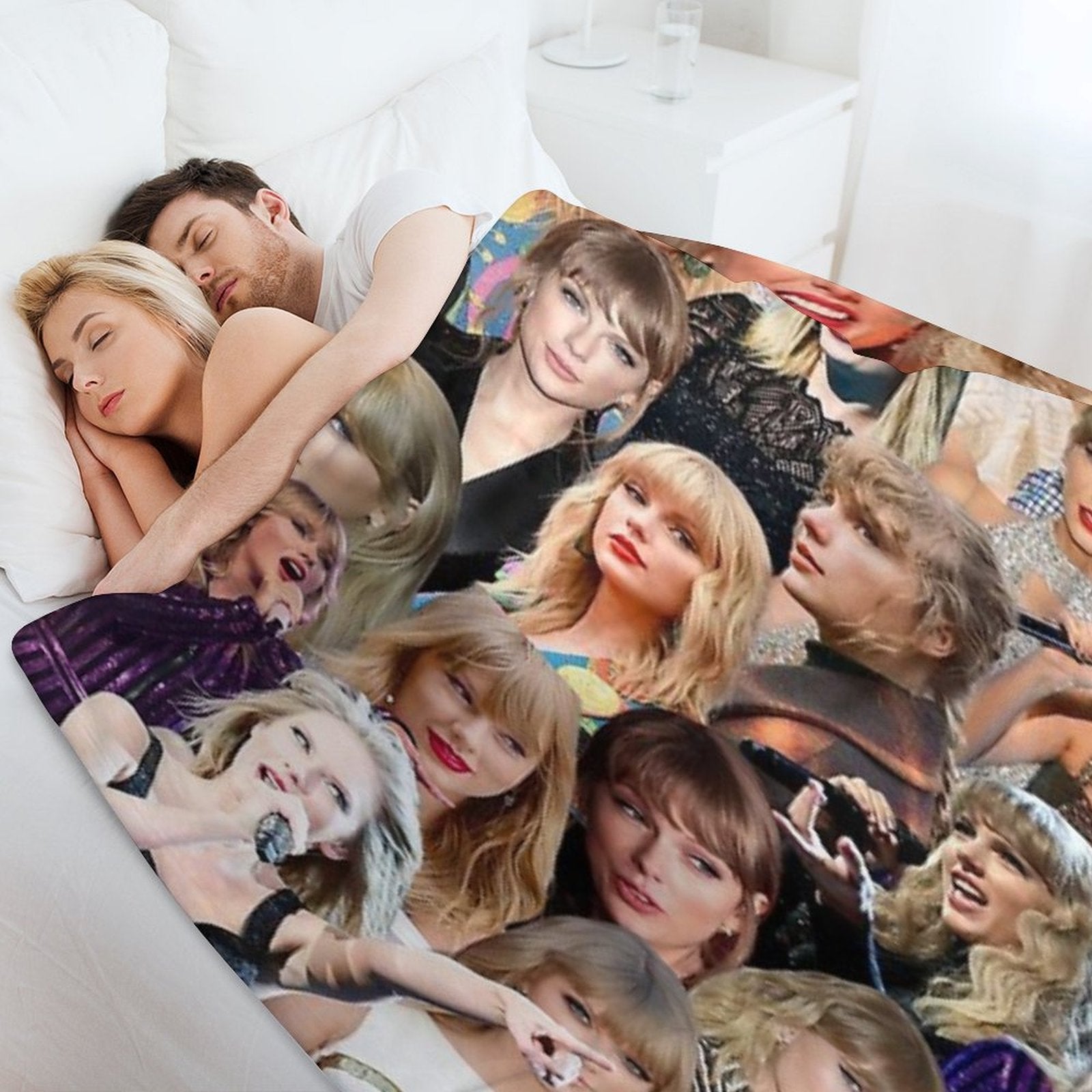 Taylor Photo Collage Anti-pilling Throw Blanket