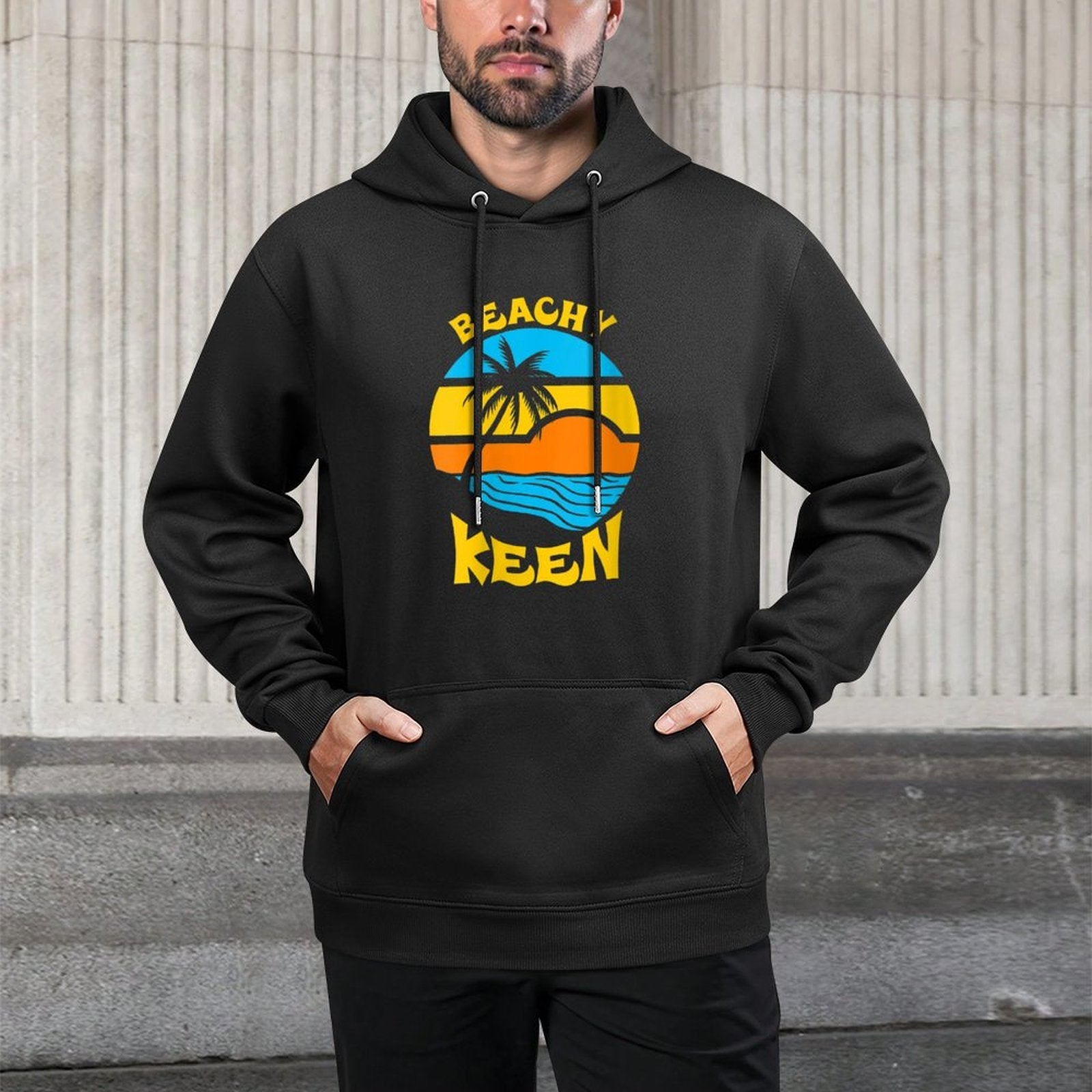 Womens Beachy Keen - Beach Pun Funny Summer Unisex Design Hoodie