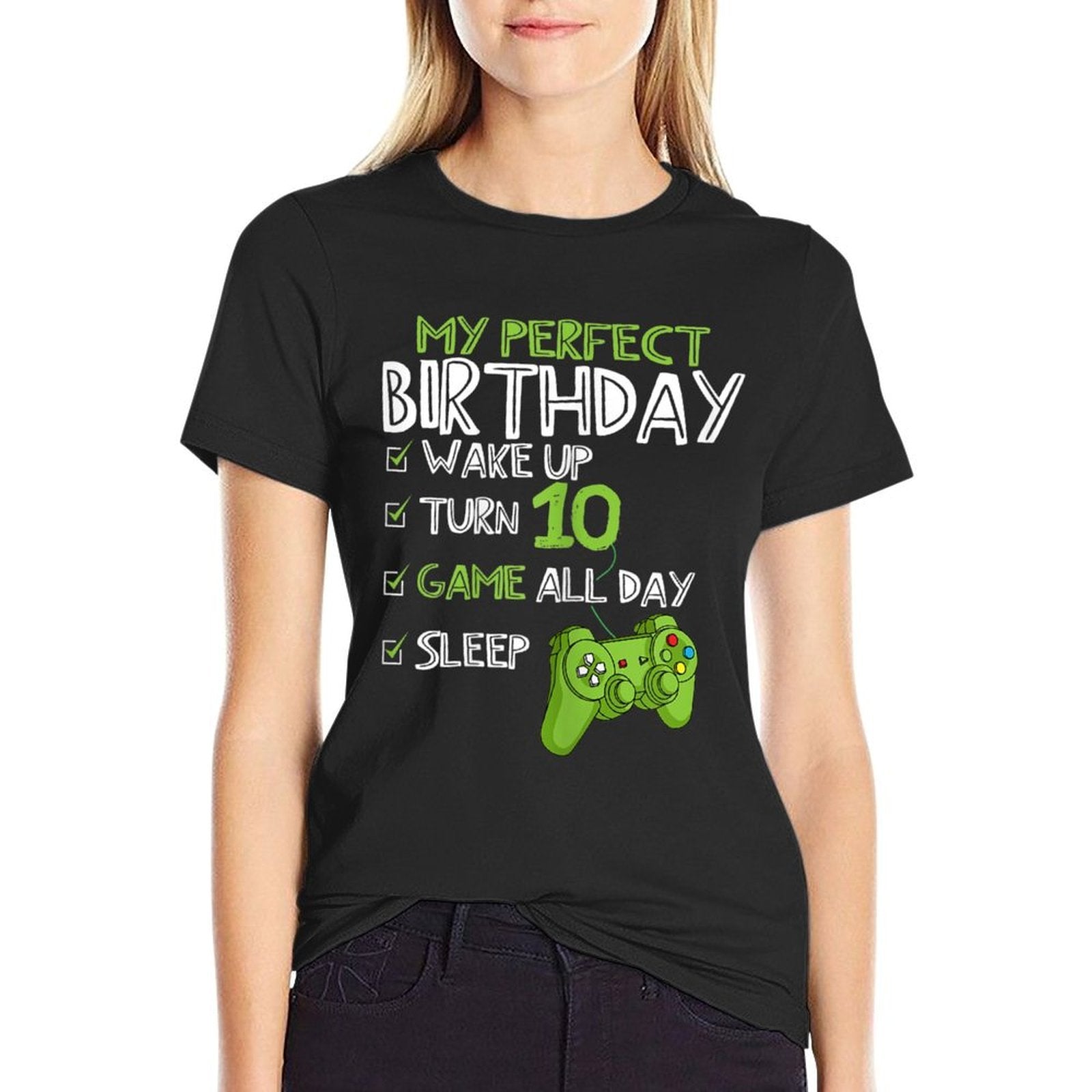 10th Birthday Gaming 10 Years Old Perfect Gamer Gift Boys  High-quality Stitching T-Shirt