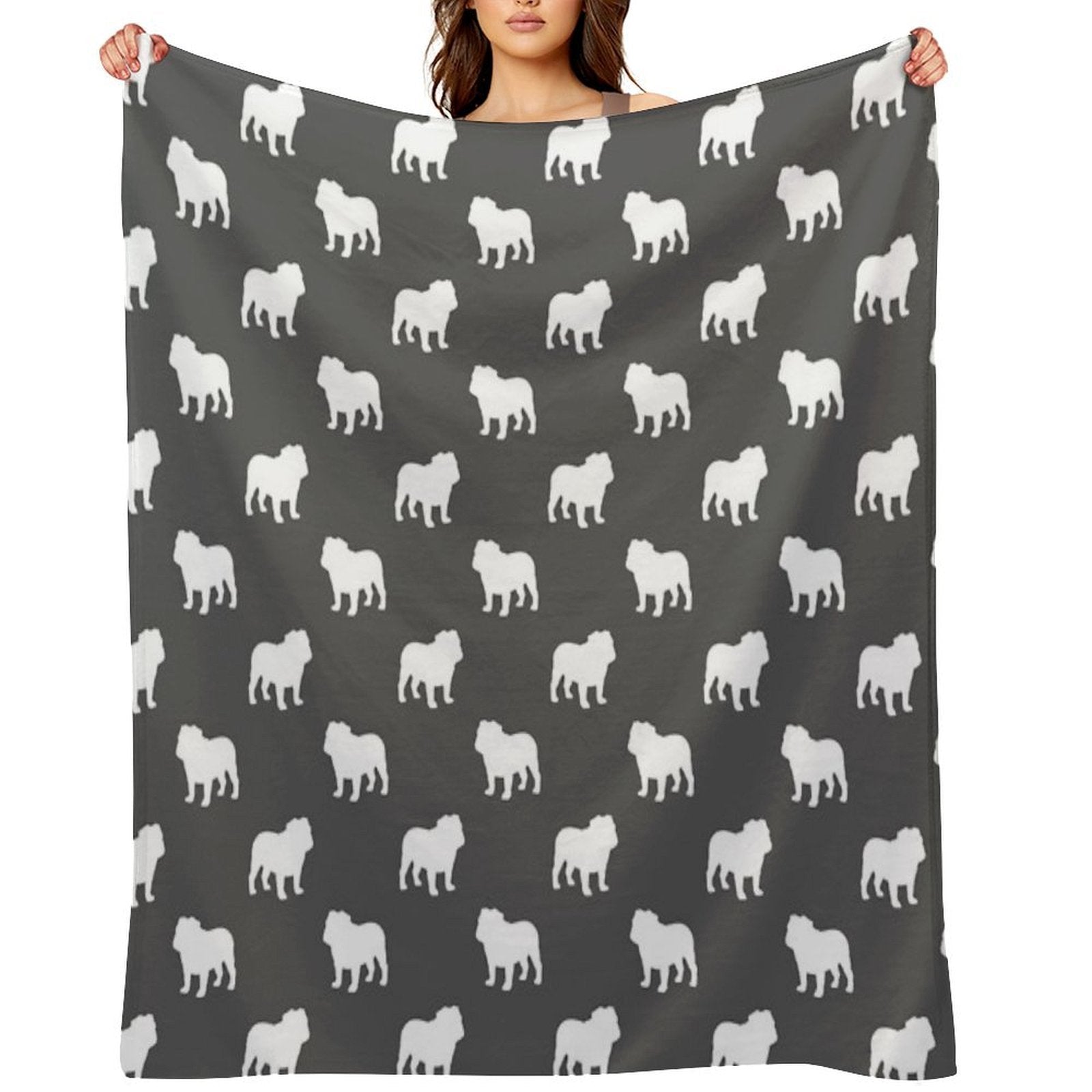 Bulldog Silhouette(s) Premium Throw Blanket