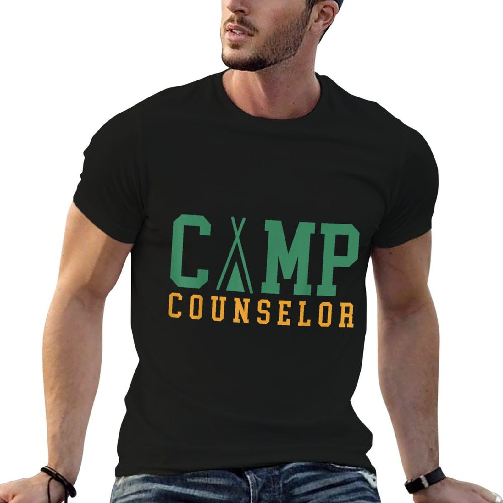 Camping Summer Camp Counselor Staff Director Camper  Wrinkle-resistant T-Shirt