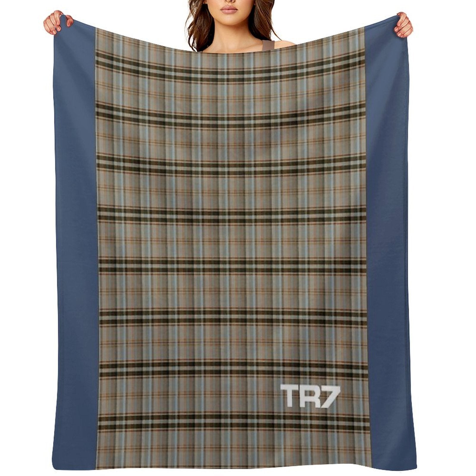 Triumph TR7 Navy Tartan Blanket Velvety-soft Throw Blanket