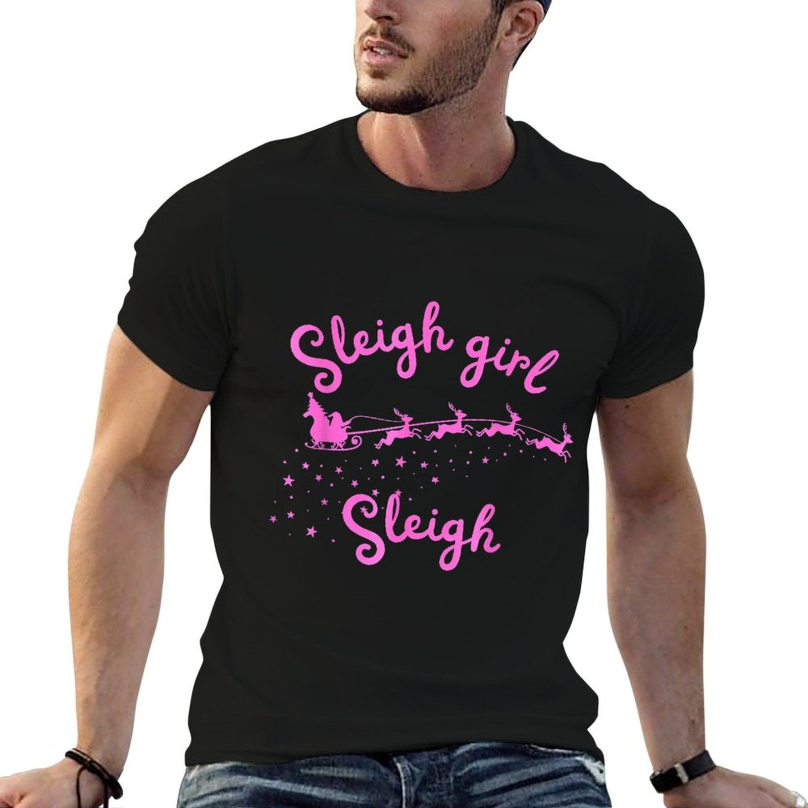 Sleigh Girl Sleigh Queen Cute Christmas Sleigh  Stretchy T-Shirt