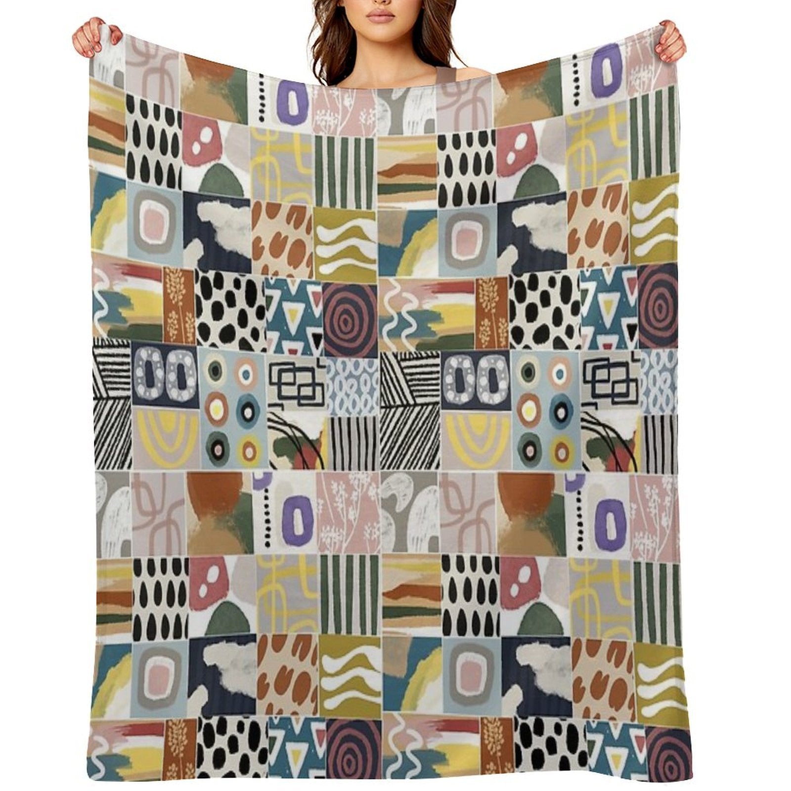 AFRICA, - Colorful Patches Quick-dry Throw Blanket