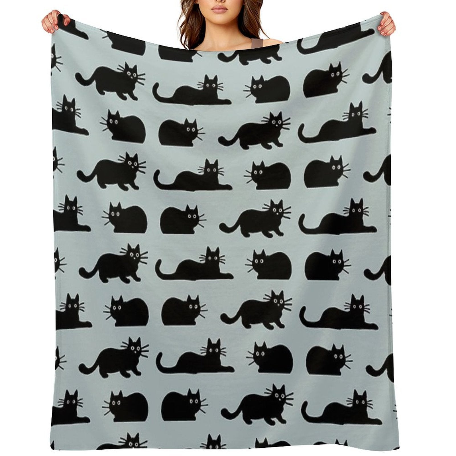 Black Cat Easy Care Throw Blanket