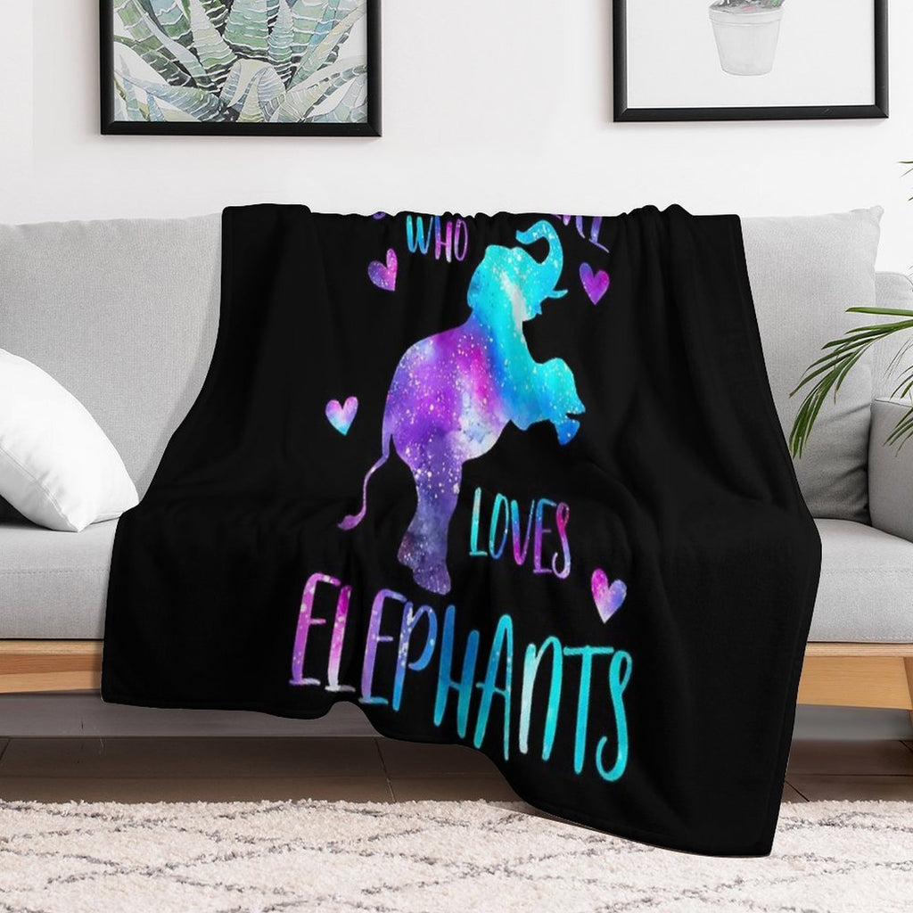 Just A Girl Who Loves Elephants Plush Throw Blanket