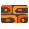 Mid-Century Modern Piquet Retro Minimalist Abstract in 70s Brown And Orange  Anti-Trip Bath Mat