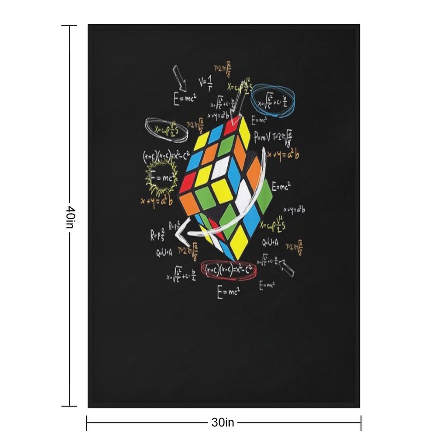 Cool Math Rubik Rubix Rubics Player Cube Math Lovers T-Shirt Durable Throw Blanket