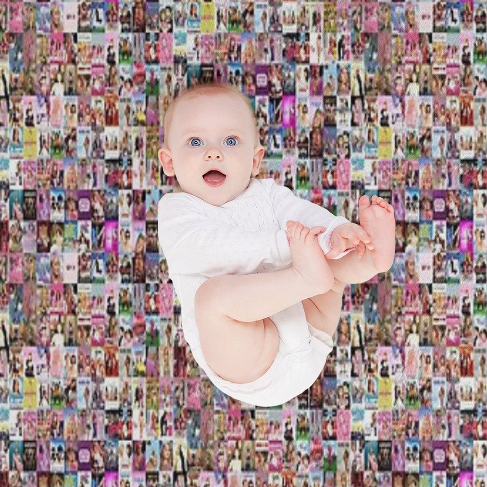 Mixed Girlie Movie Montage Shrink-resistant Throw Blanket