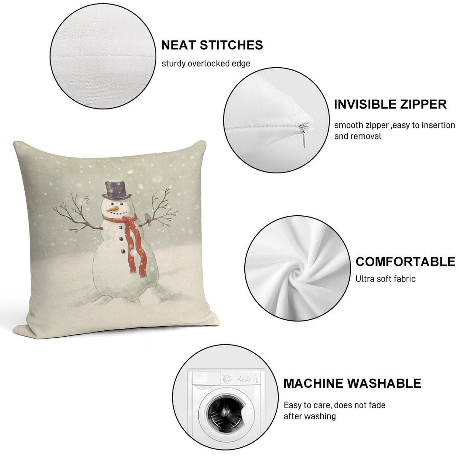 The Snowman Soft Style Accent Throw Pillow