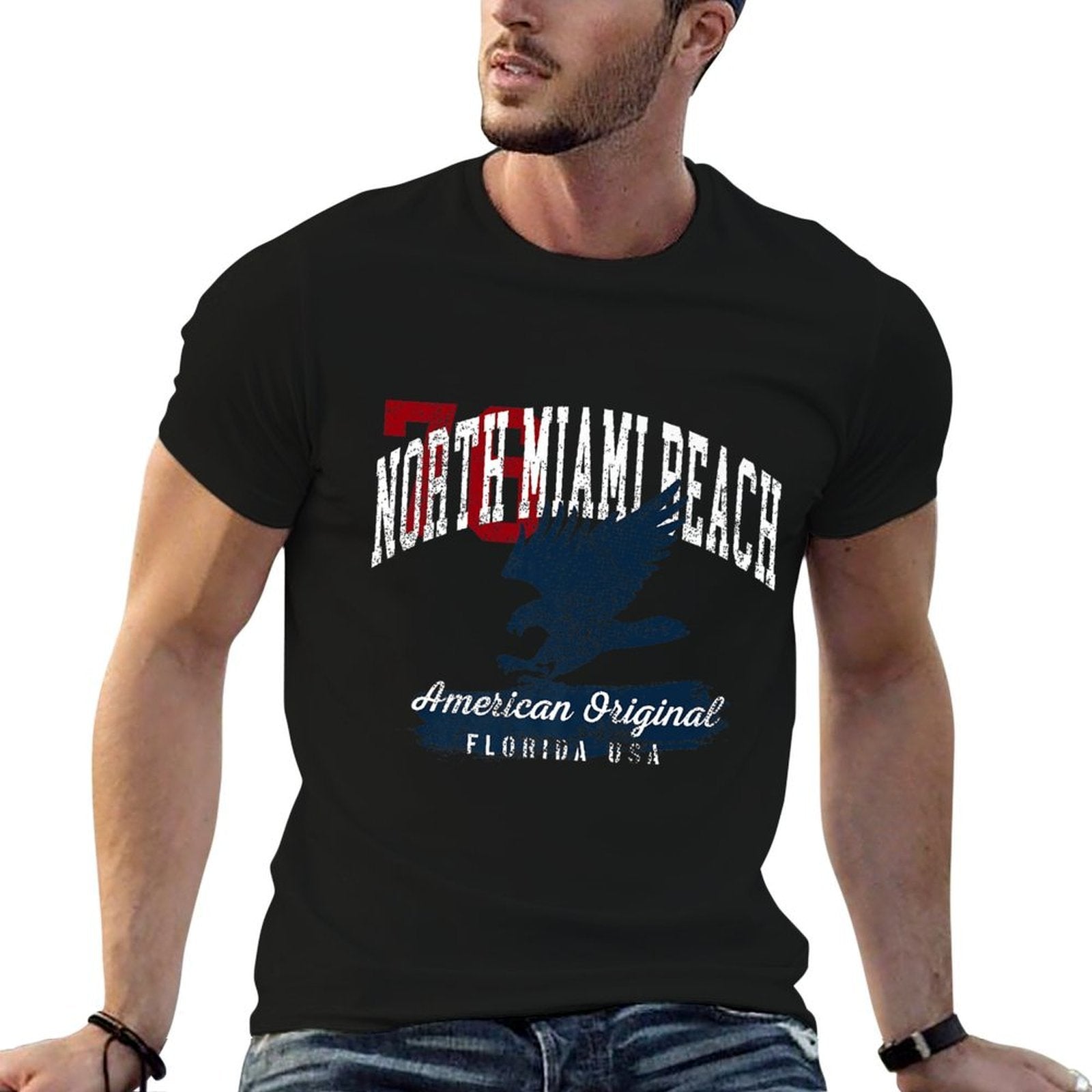 North Miami Beach Florida Vintage Patriotic Sports Design Premium  Quick-drying T-Shirt
