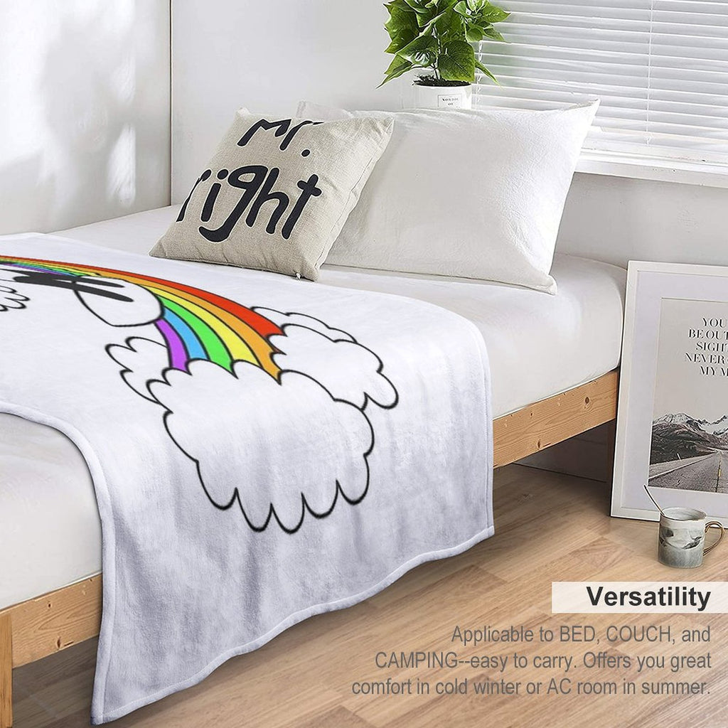 Pandas Surf Rainbows Versatility Throw Blanket