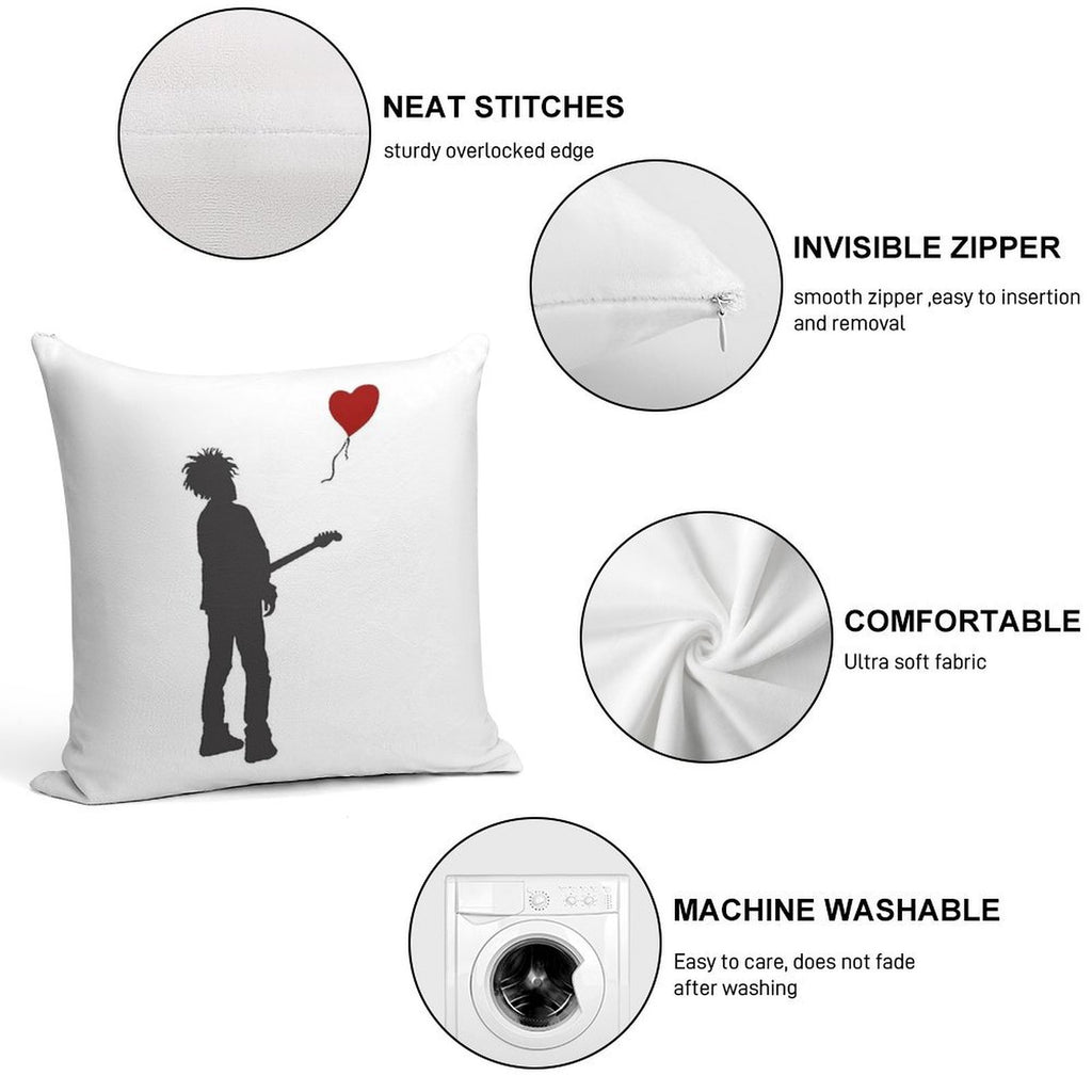 ROBERT THE CURE SMITH X BANKSY Soft Durable Construction Throw Pillow