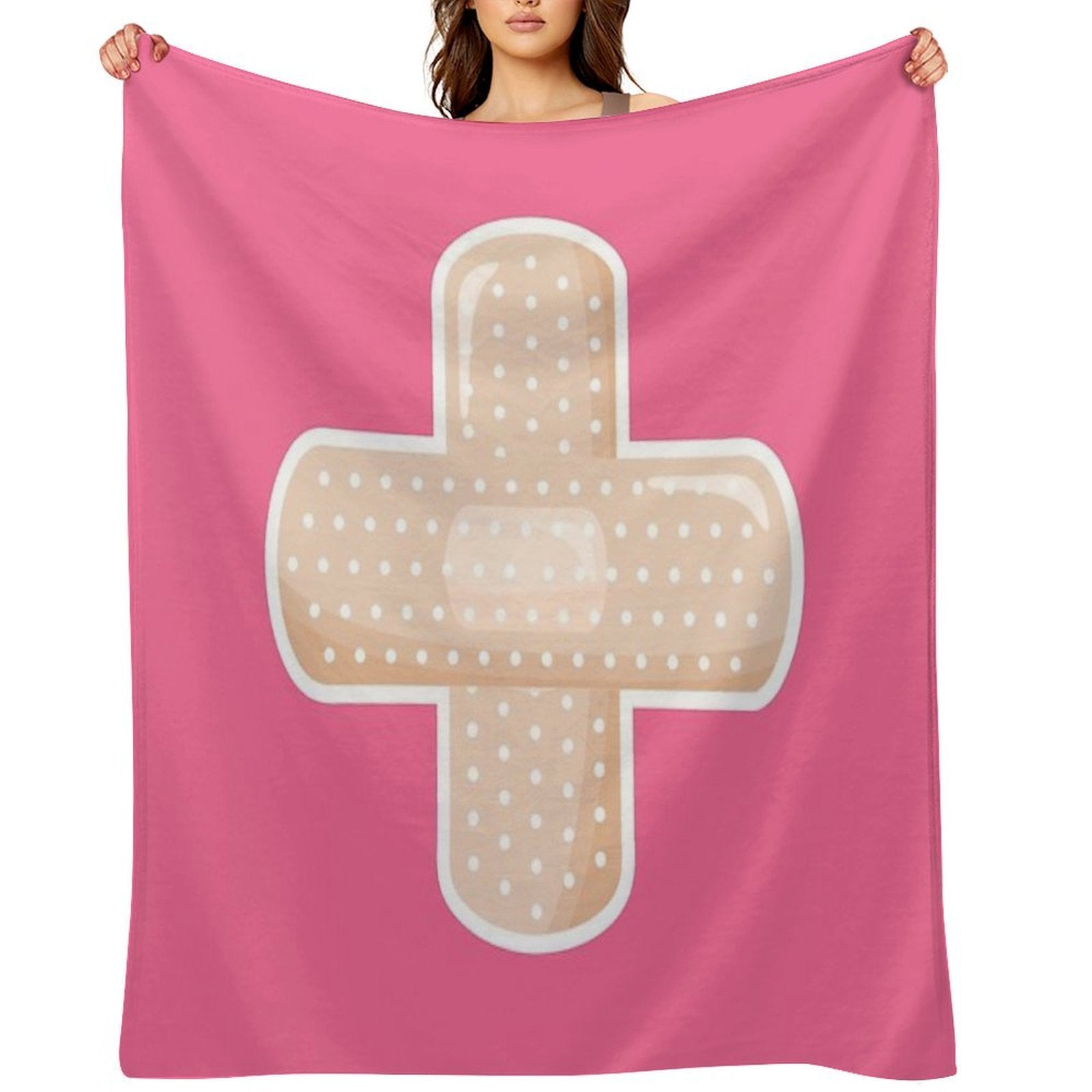 First Aid Kit Plaster - Pink Durable Throw Blanket