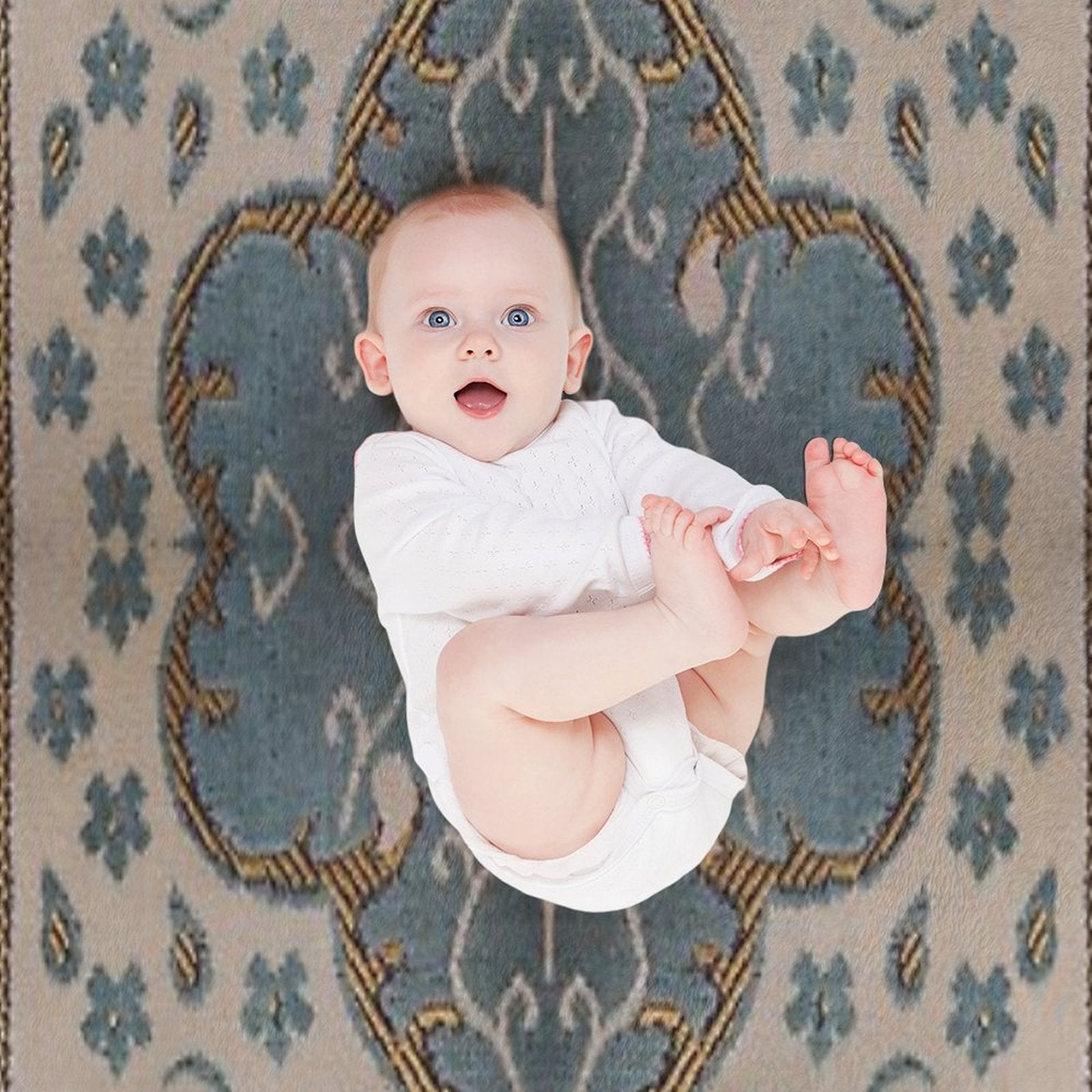 Arabian Rug Print Wrinkle-free Throw Blanket