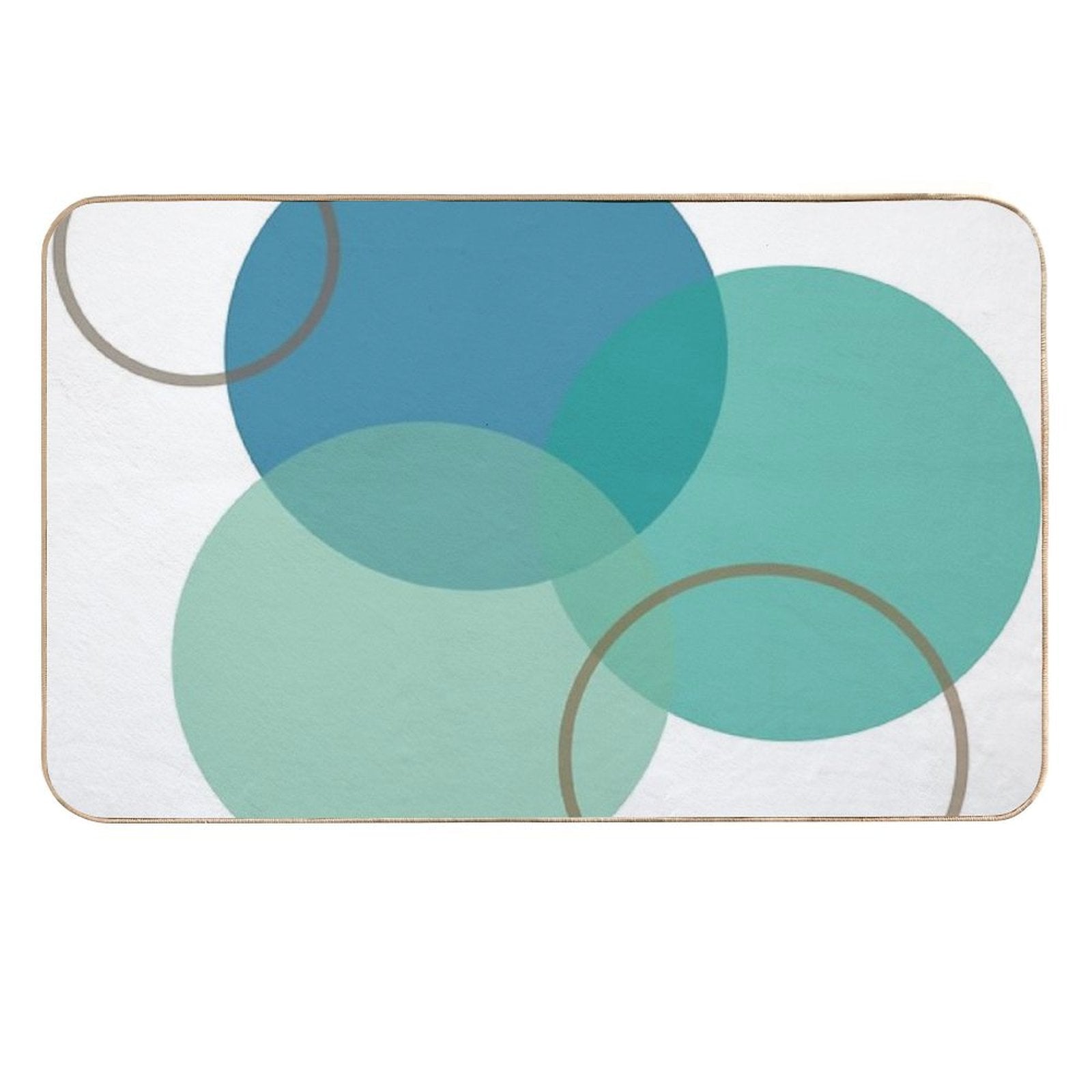 Teal Circles  Fade-Resistant Bath Mat