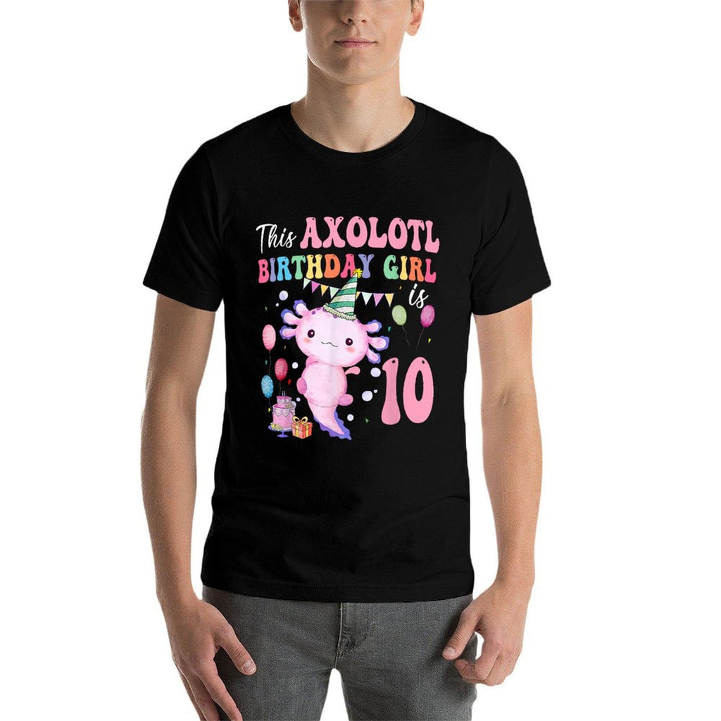 This Axolotl Birthday Girl Is 10 Years Old 10th Bday Party  Durable T-Shirt