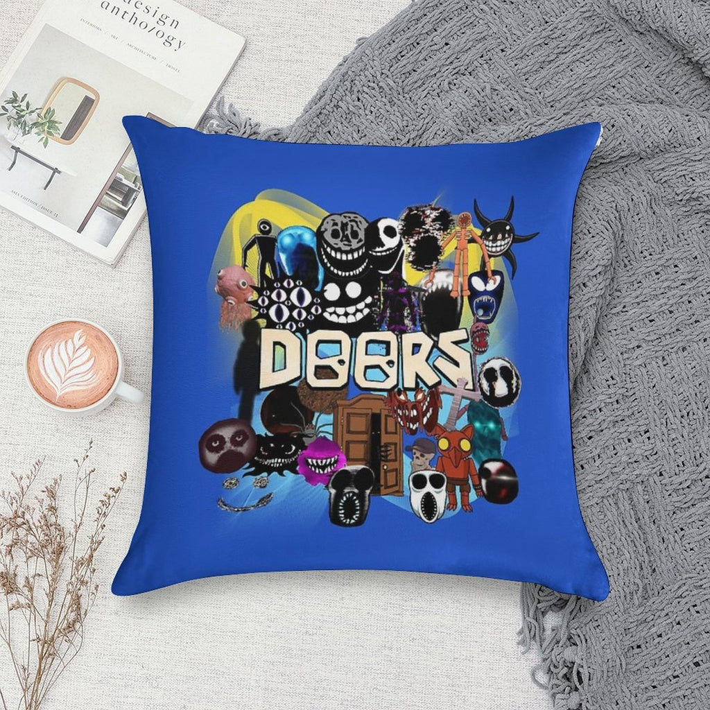 Doors All The Entities New Doors Game Update Soft Reinforced Edging Throw Pillow