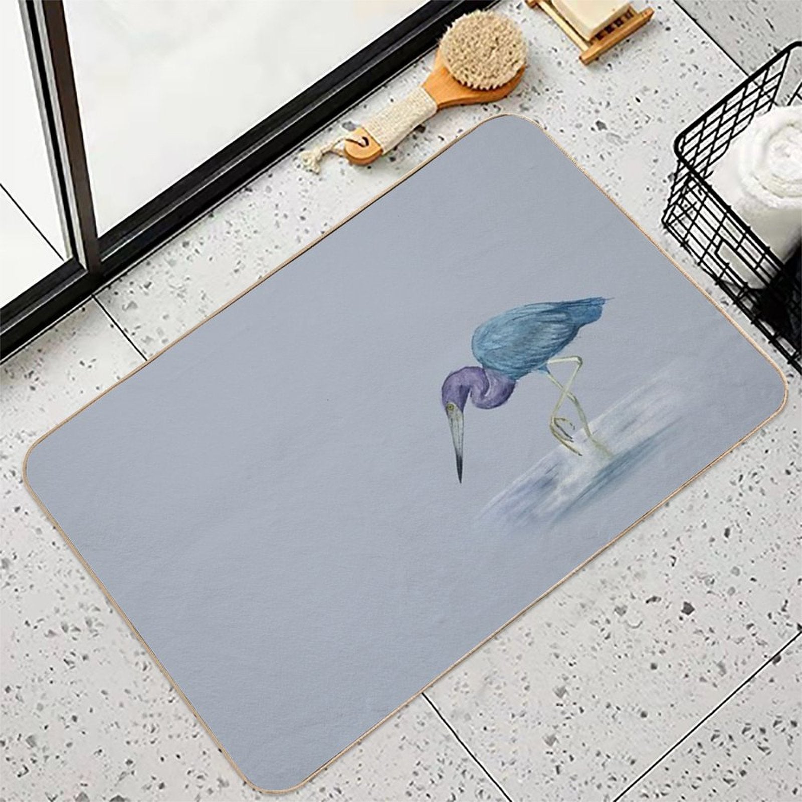 Little Blue Egret  Long-Lasting Bath Mat