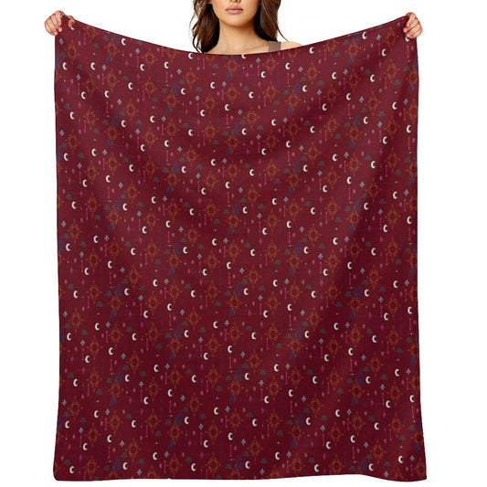 Mollymauk Tealeaf Pattern Lightweight Throw Blanket