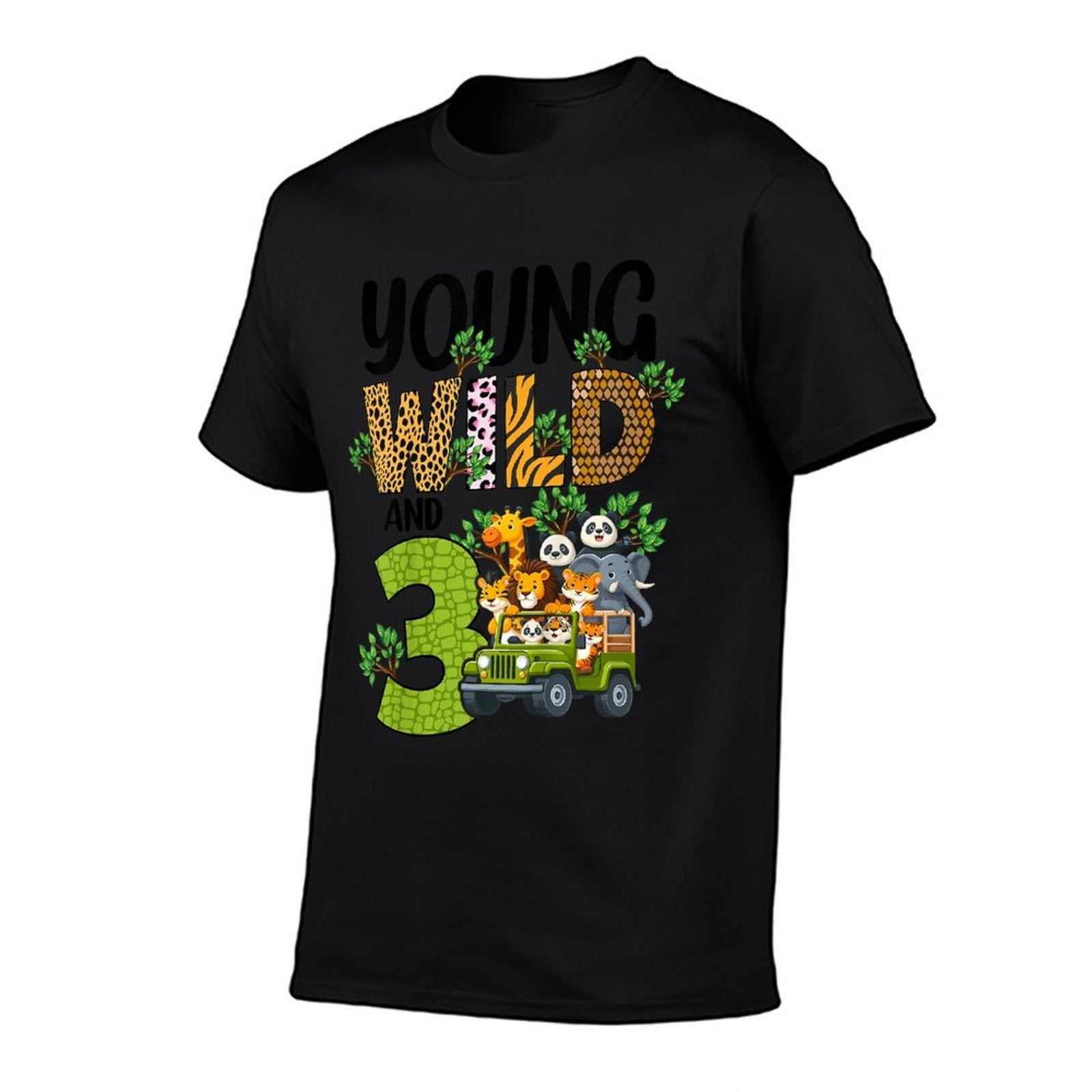 Kids Young Wild And Three Safari Animals Jungle Birthday Party To  Classic T-Shirt