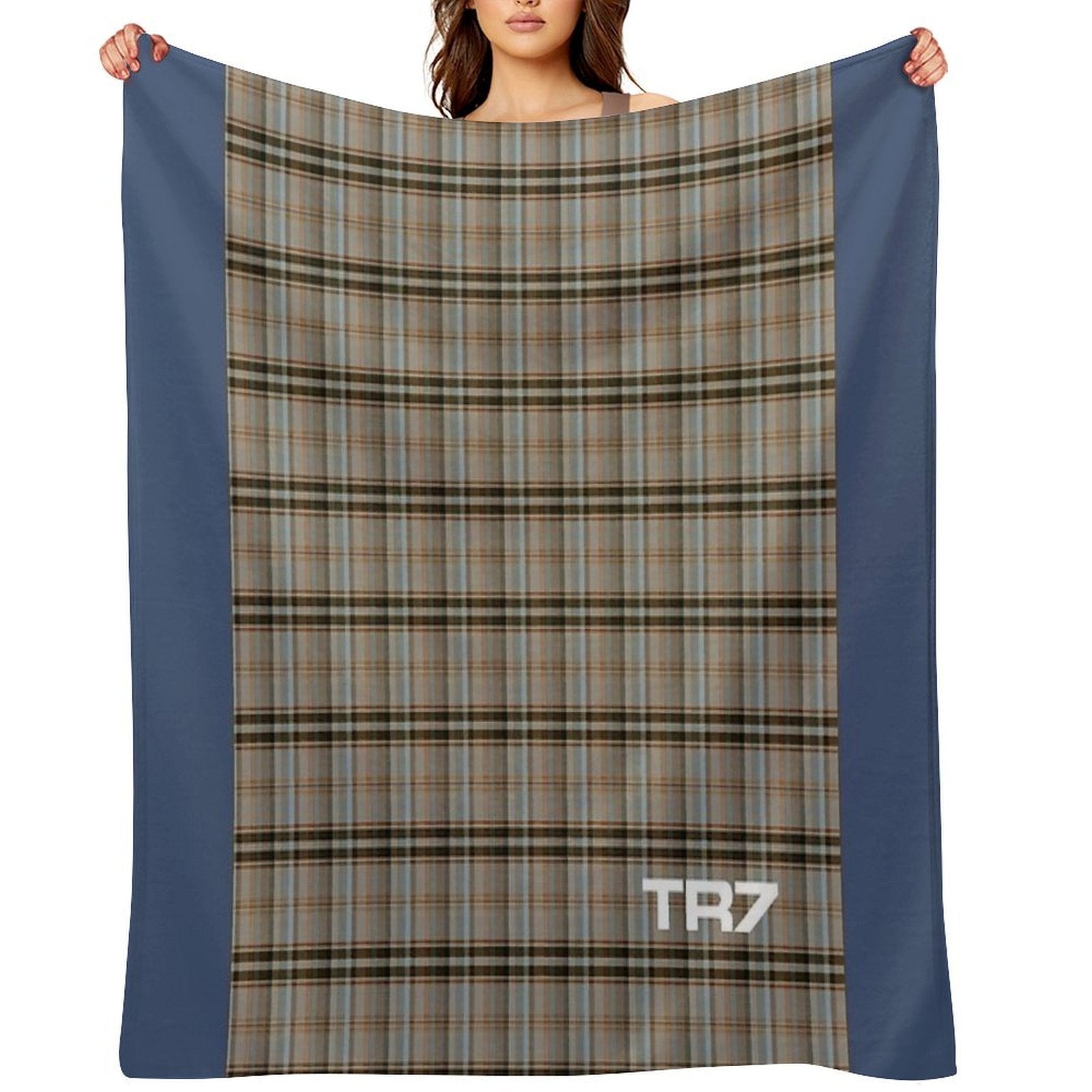 Triumph TR7 Navy Tartan Blanket Velvety-soft Throw Blanket
