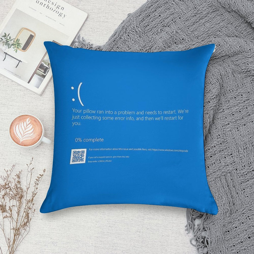 Windows BSOD (Blue Screen of Death) Soft Bedroom Essential Throw Pillow
